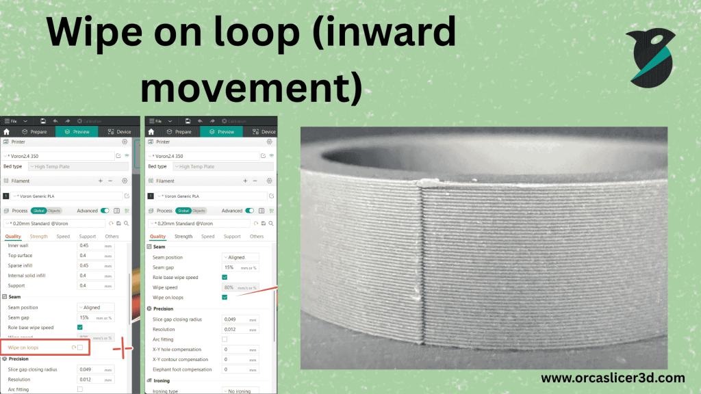 Printing Process and Quality Improvement 13 Wipe on loop (inward movement)